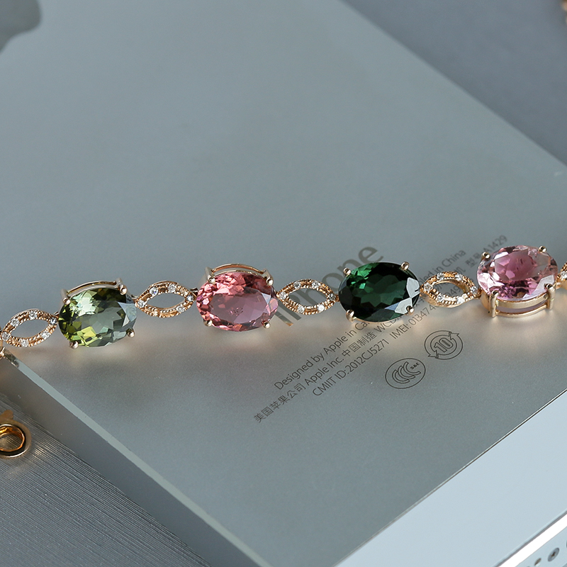 彩色碧玺手链 - 红掌柜