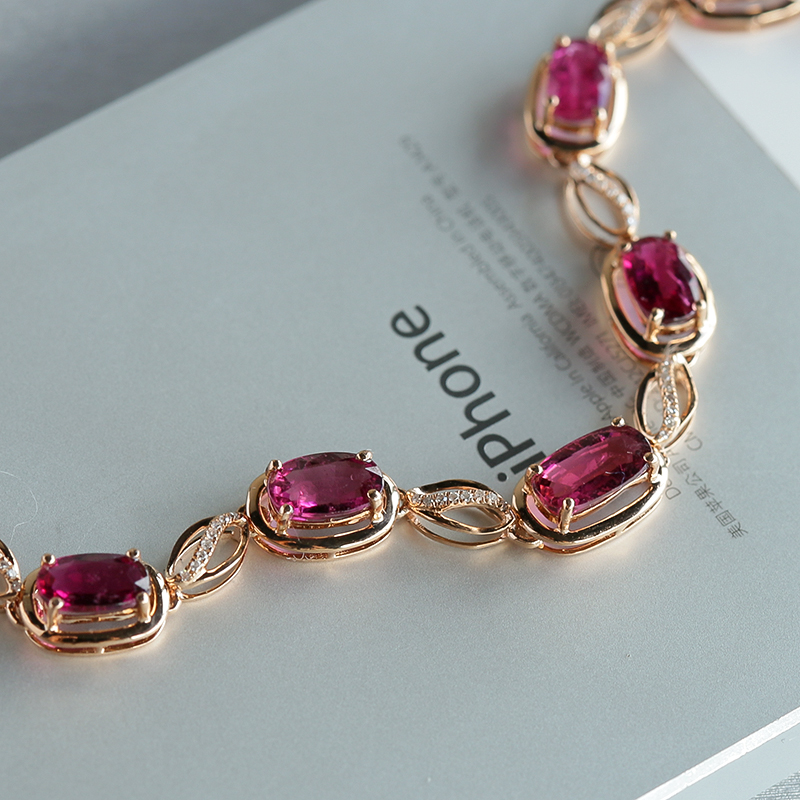 巴西彩色碧玺手链 - 红掌柜