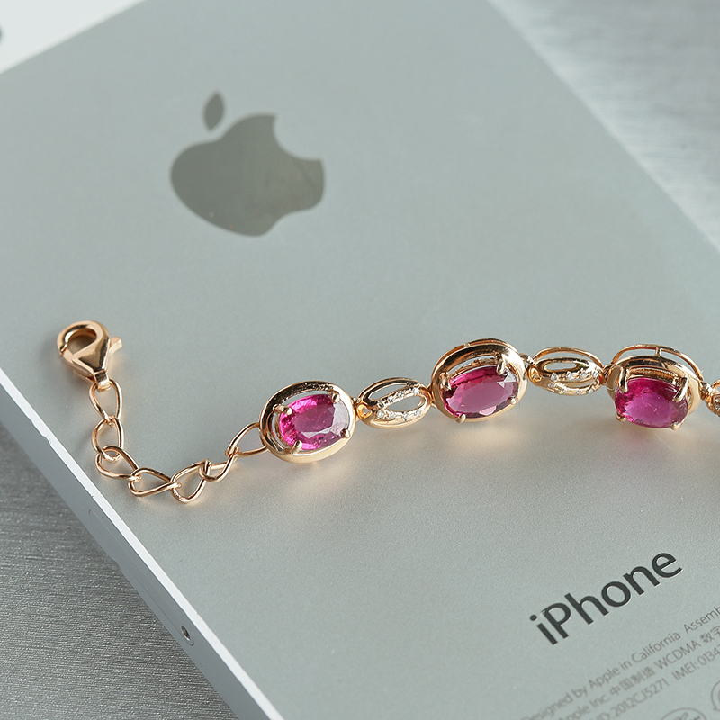 天然巴西彩色碧玺手链 - 红掌柜