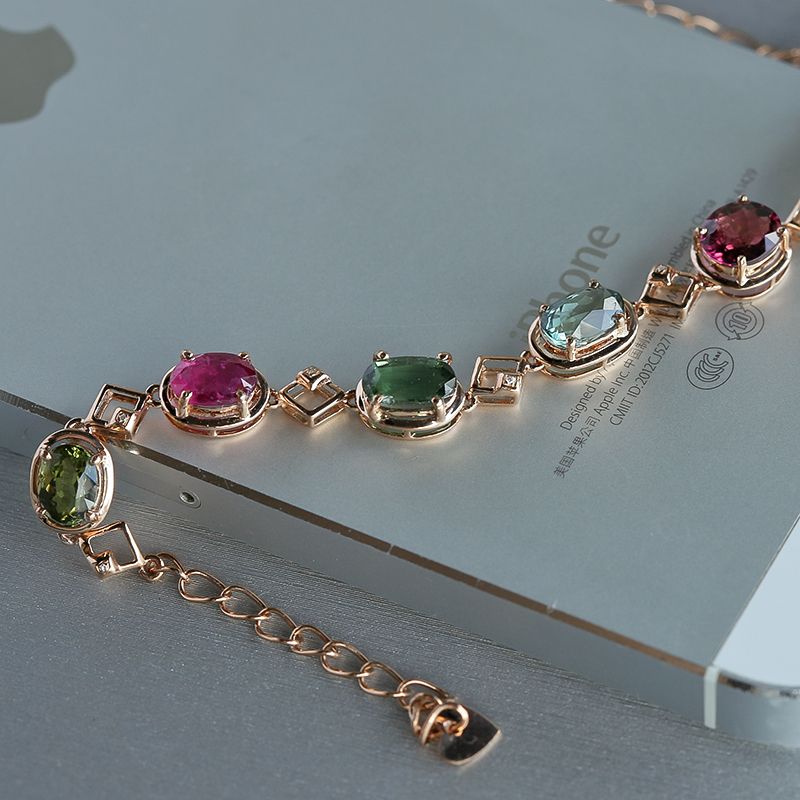 彩色碧玺手链 - 红掌柜