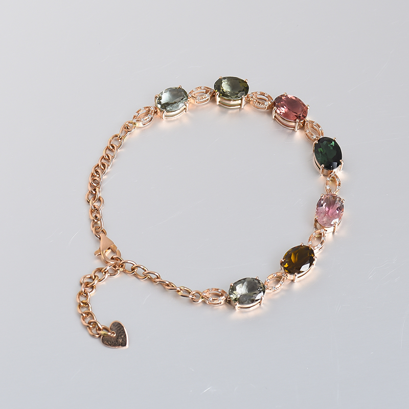 天然碧玺手链-红掌柜