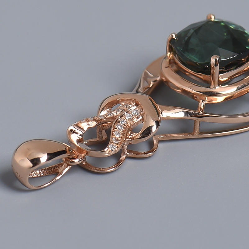 巴西绿色碧玺吊坠 - 红掌柜