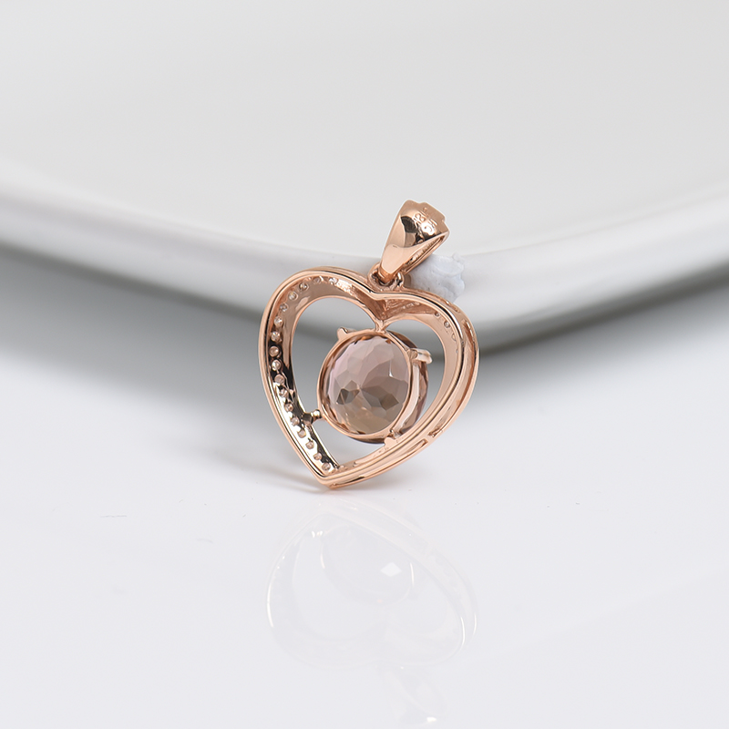 18K金镶钻碧玺挂件-红掌柜