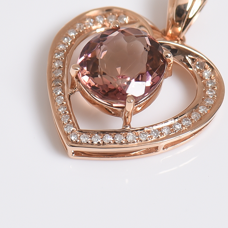 天然碧玺吊坠-红掌柜