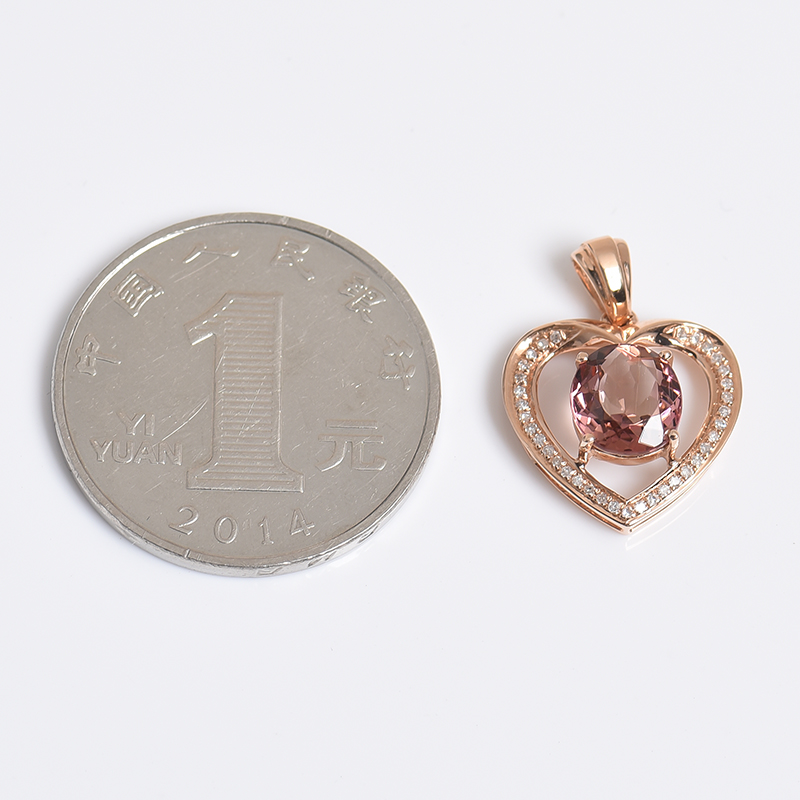 巴西天然碧玺吊坠-红掌柜