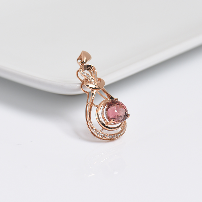 碧玺吊坠-红掌柜