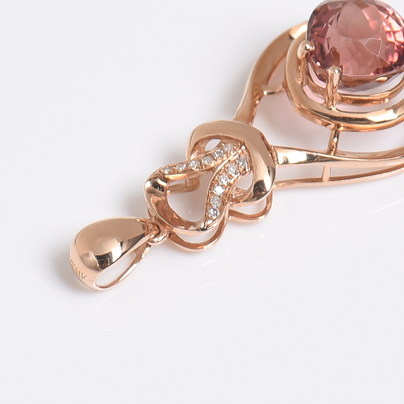 天然碧玺吊坠-红掌柜