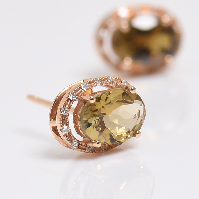 巴西碧玺耳钉-红掌柜