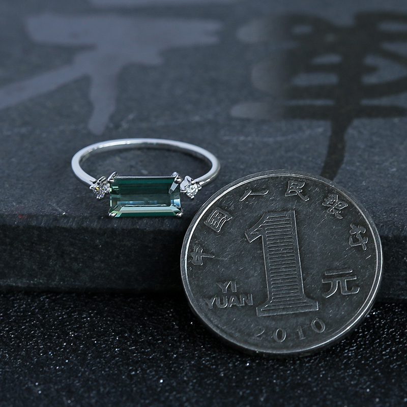 巴西天然18K绿碧玺戒指 - 红掌柜