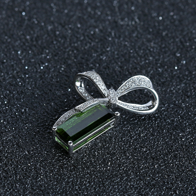 巴西天然18K绿碧玺吊坠 - 红掌柜