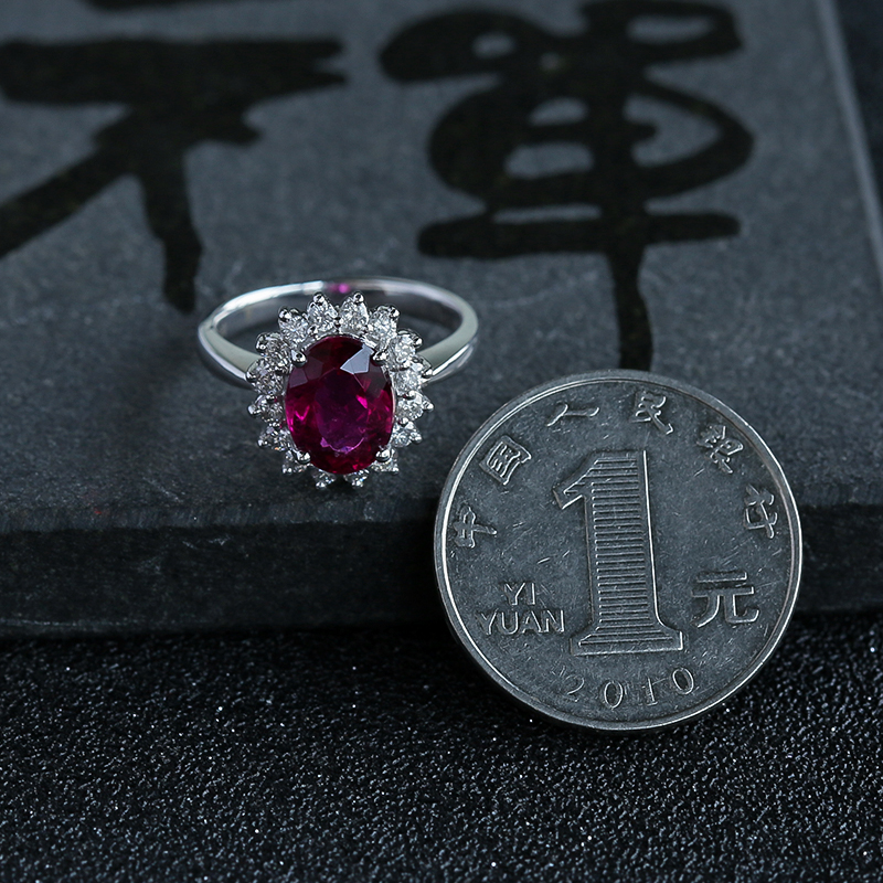 天然红碧玺戒指 - 红掌柜