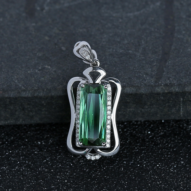 巴西天然绿碧玺吊坠 - 红掌柜