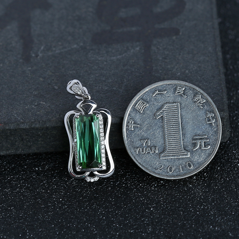 天然绿碧玺吊坠 - 红掌柜