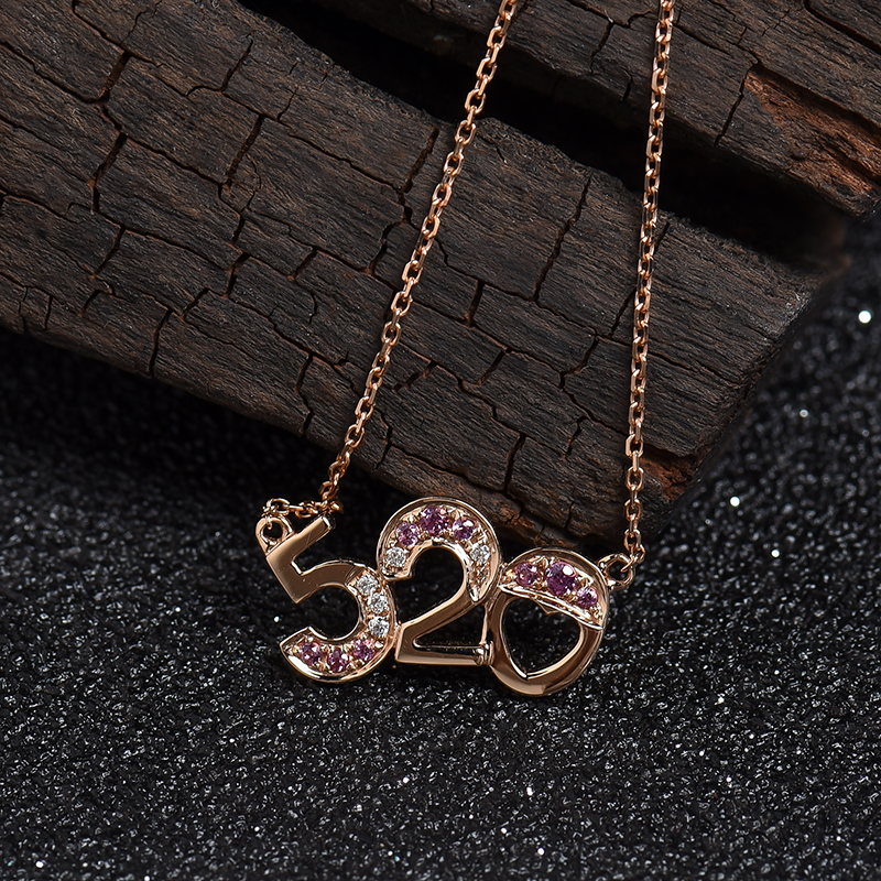 18K金镶钻巴西天然红碧玺吊坠-红掌柜