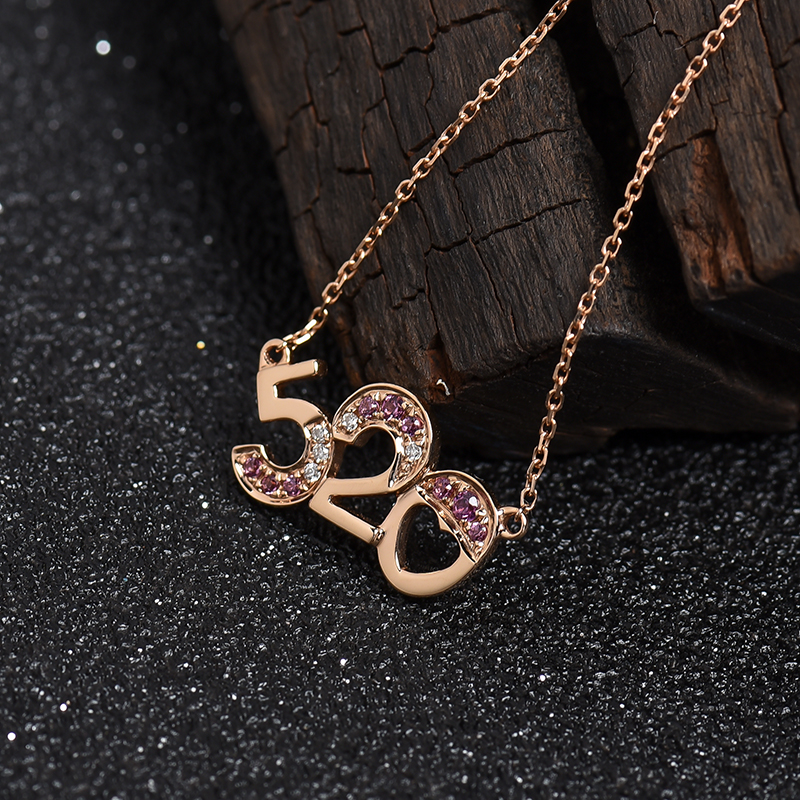 金镶钻巴西天然红碧玺吊坠-红掌柜