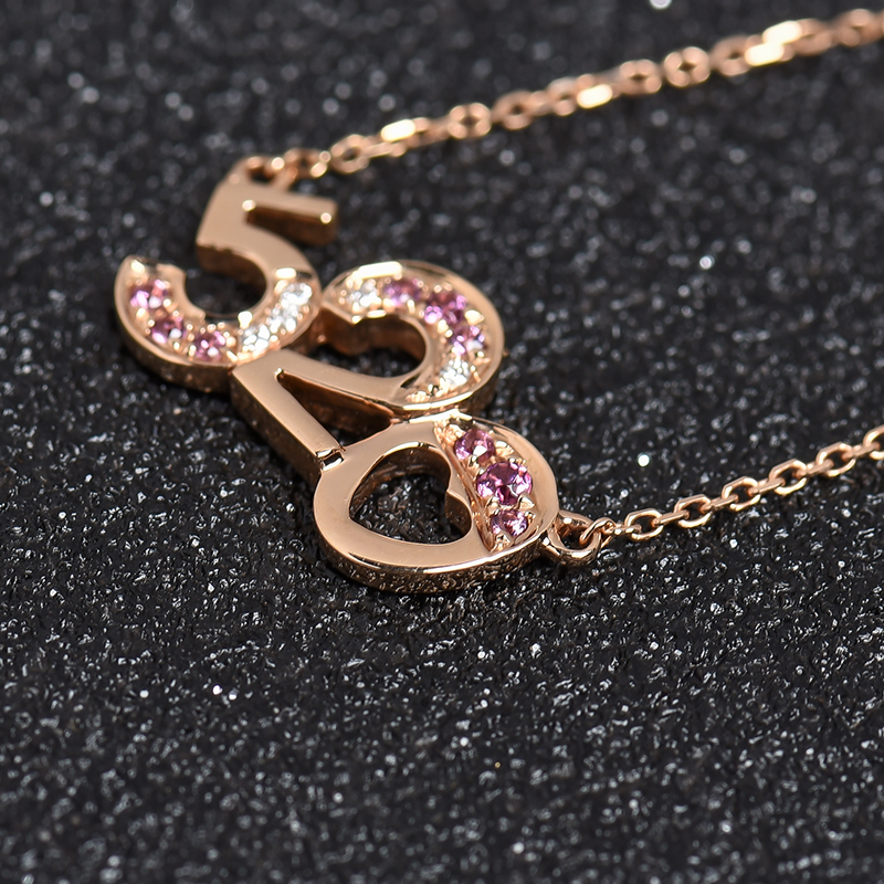 18K金镶钻红碧玺吊坠-红掌柜