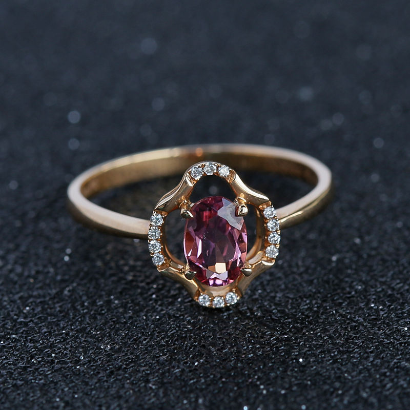 天然红碧玺戒指 - 红掌柜