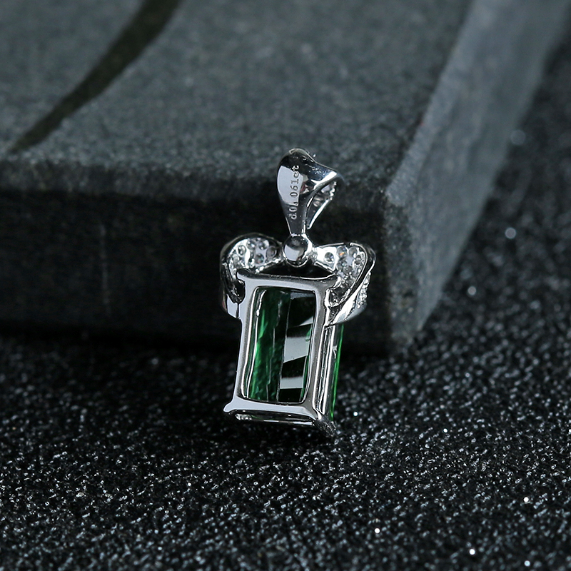 18K金镶钻绿碧玺吊坠 - 红掌柜