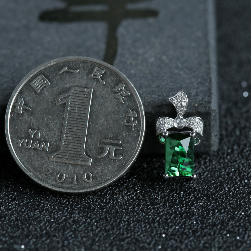 天然绿碧玺吊坠 - 红掌柜