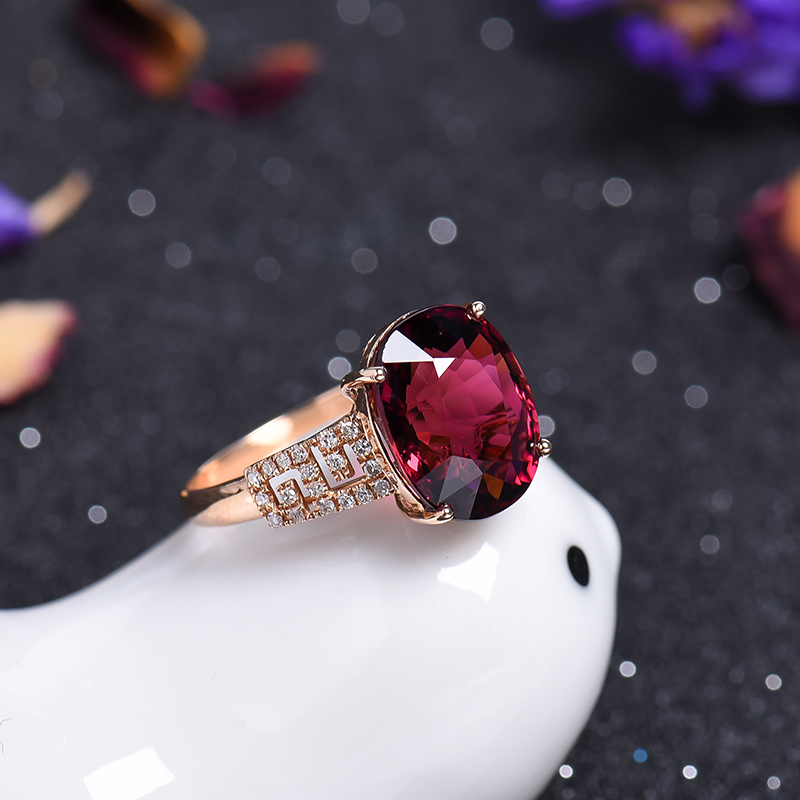 镶钻碧玺戒指-红掌柜珠宝