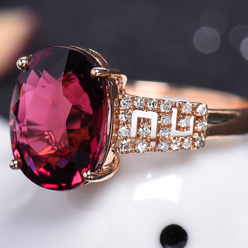 红碧玺戒指-红掌柜珠宝