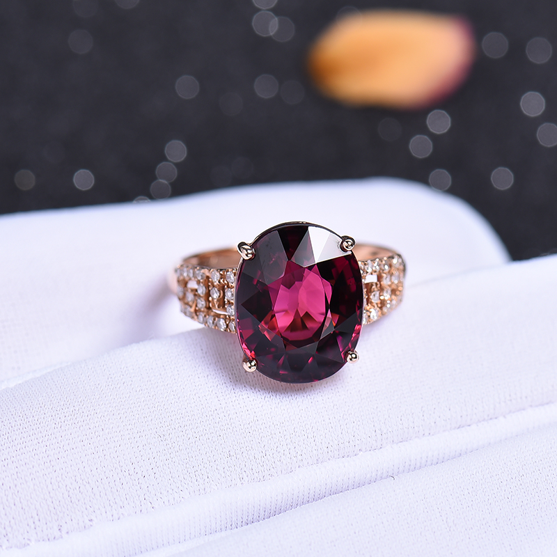 巴西红碧玺戒指-红掌柜珠宝