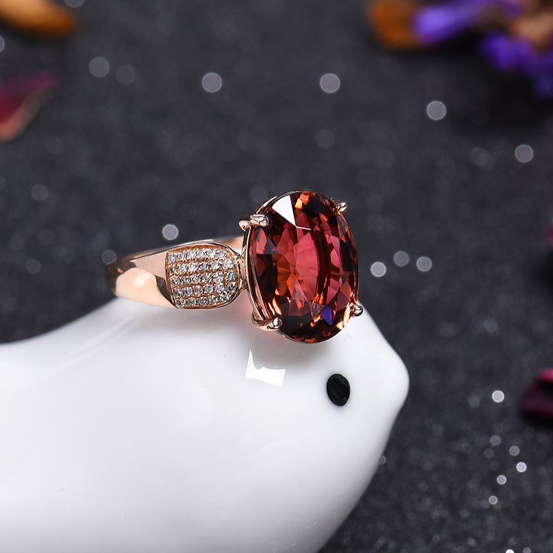 镶钻碧玺戒指-红掌柜珠宝