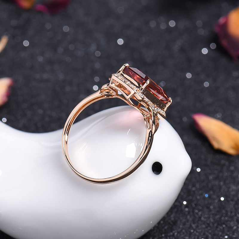 巴西红碧玺戒指-红掌柜珠宝