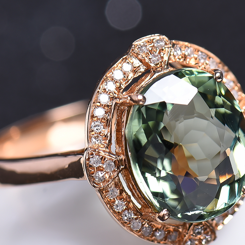 巴西绿碧玺戒指-红掌柜