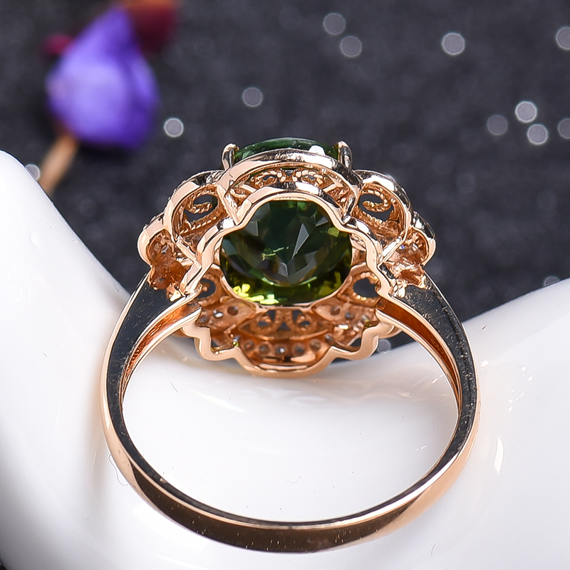 巴西绿碧玺戒指-红掌柜
