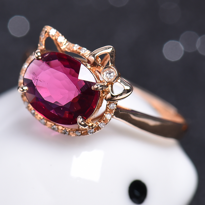 巴西碧玺戒指-红掌柜