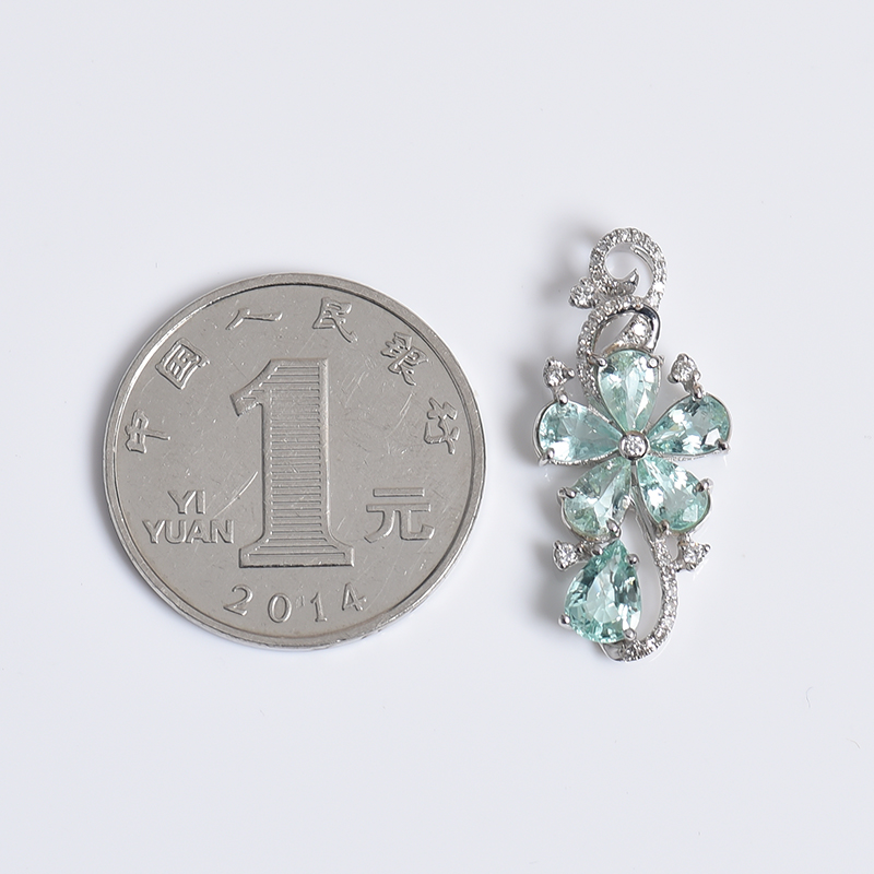 碧玺刻面吊坠-红掌柜