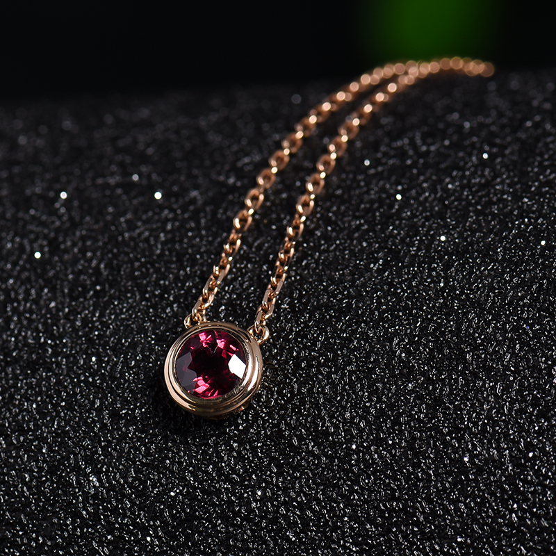 金镶红碧玺项链-红掌柜