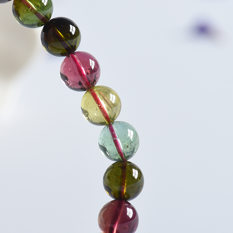 巴西7.5mm碧玺单圈手串 - 红掌柜