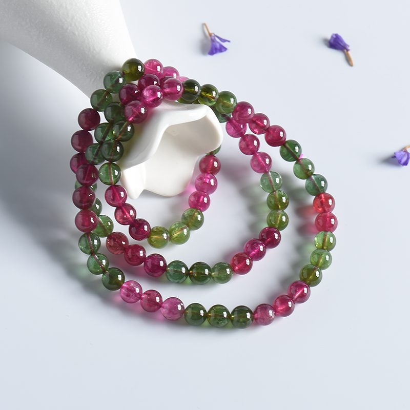 巴西天然碧玺3圈手串 - 红掌柜