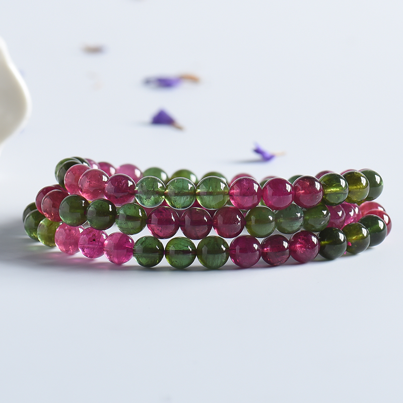 巴西天然碧玺3圈项链 - 红掌柜