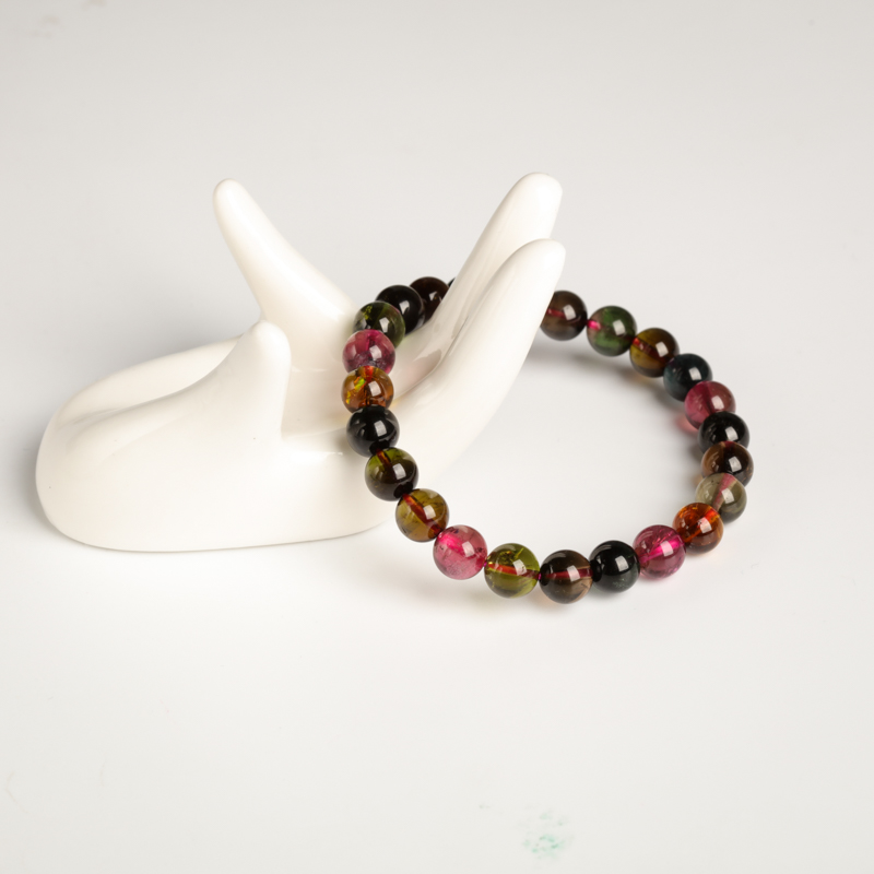 巴西碧玺单圈手串-红掌柜