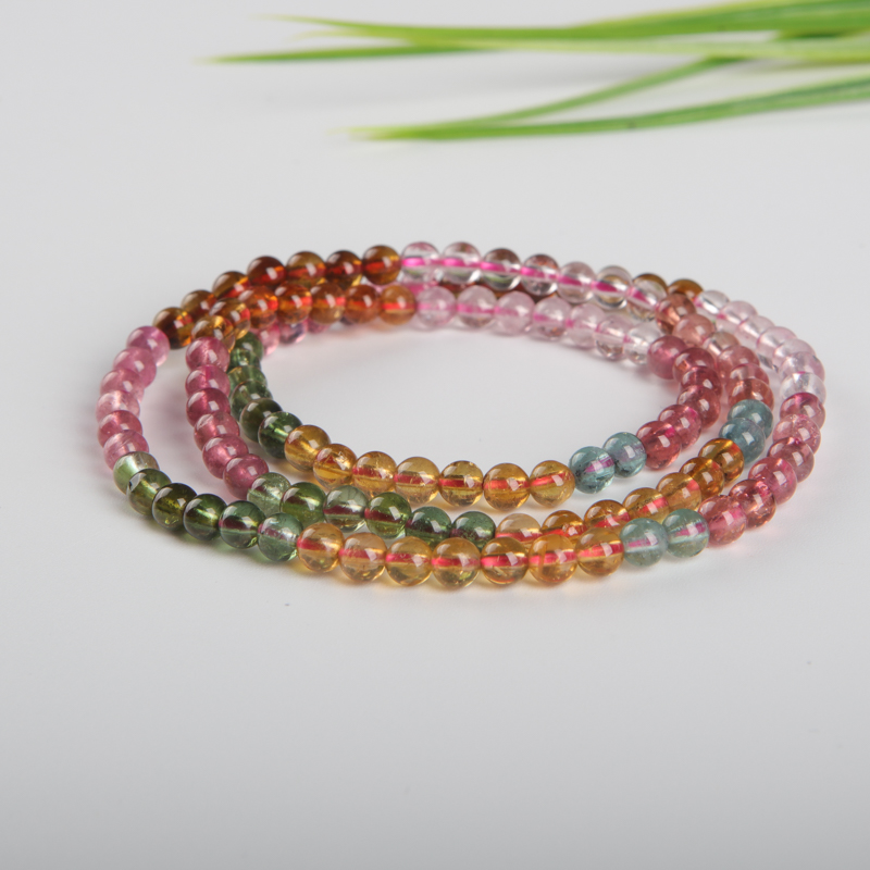 天然巴西碧玺多圈手串-红掌柜