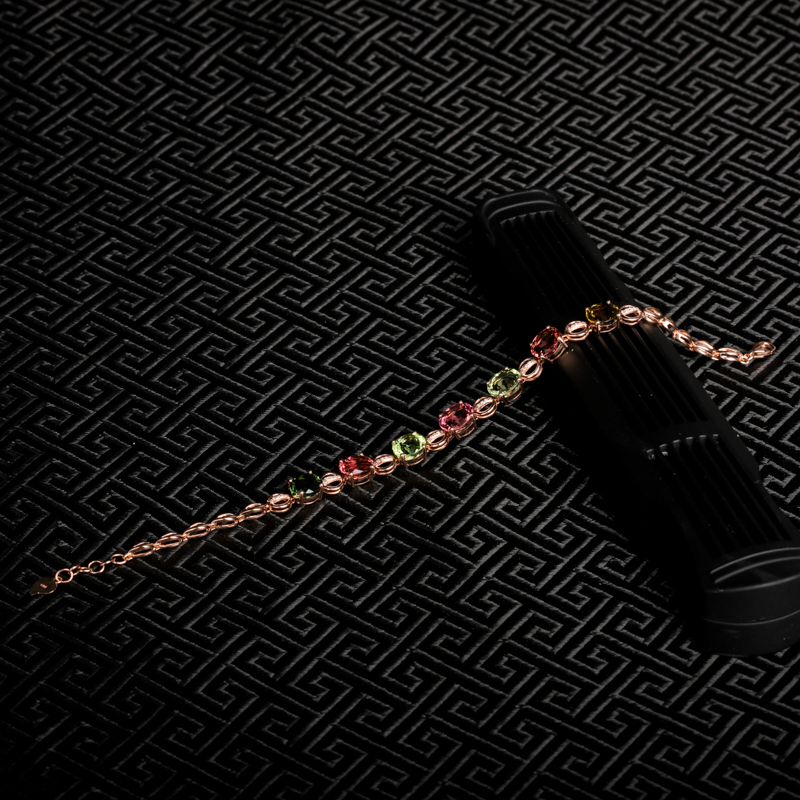 天然18k碧玺手链-红掌柜