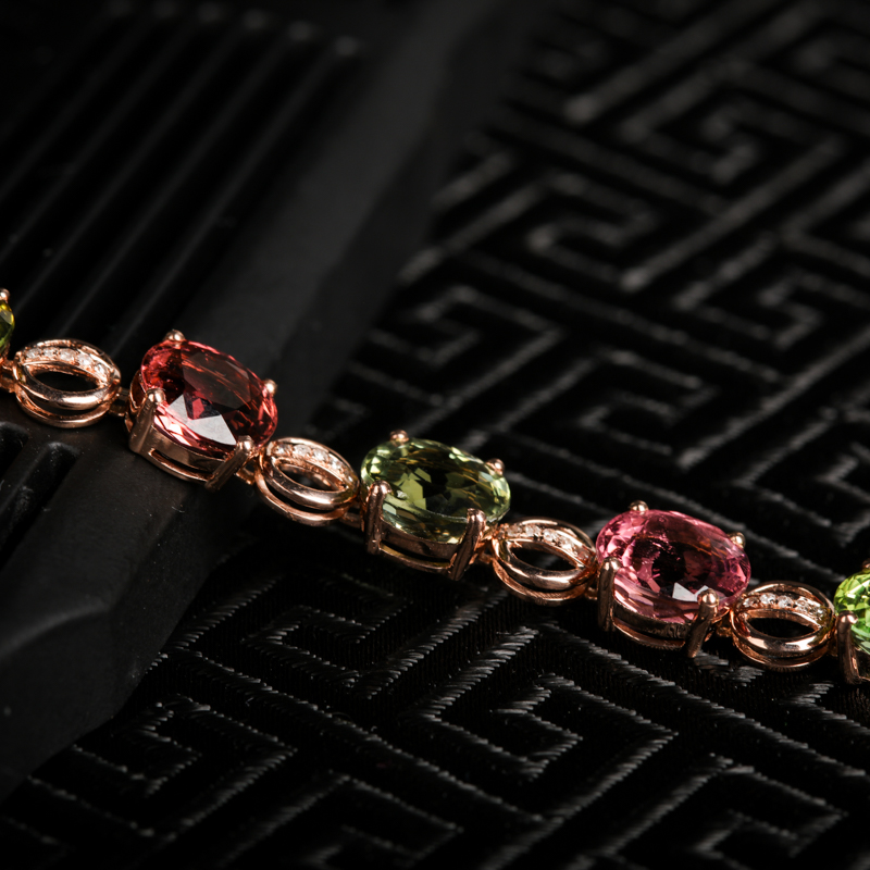 巴西太突然18k碧玺手链-红掌柜