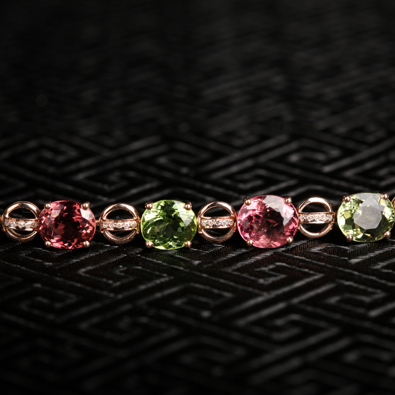 18k碧玺手链-红掌柜