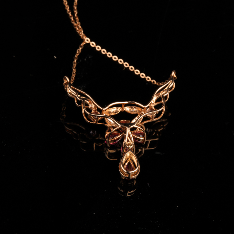 18k巴西粉色碧玺吊坠-红掌柜