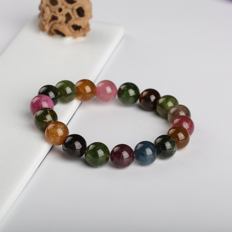 天然碧玺单圈手串-红掌柜