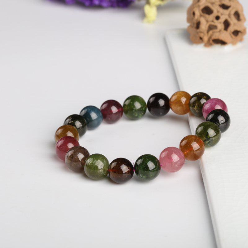 巴西碧玺单圈手串-红掌柜