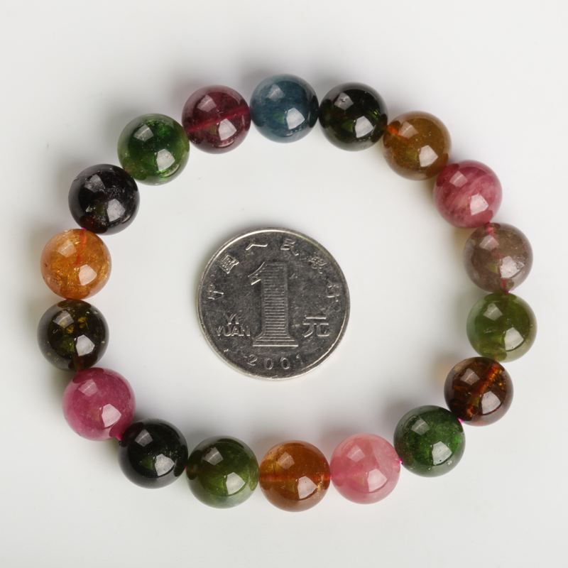 巴西天然碧玺单圈手串-红掌柜