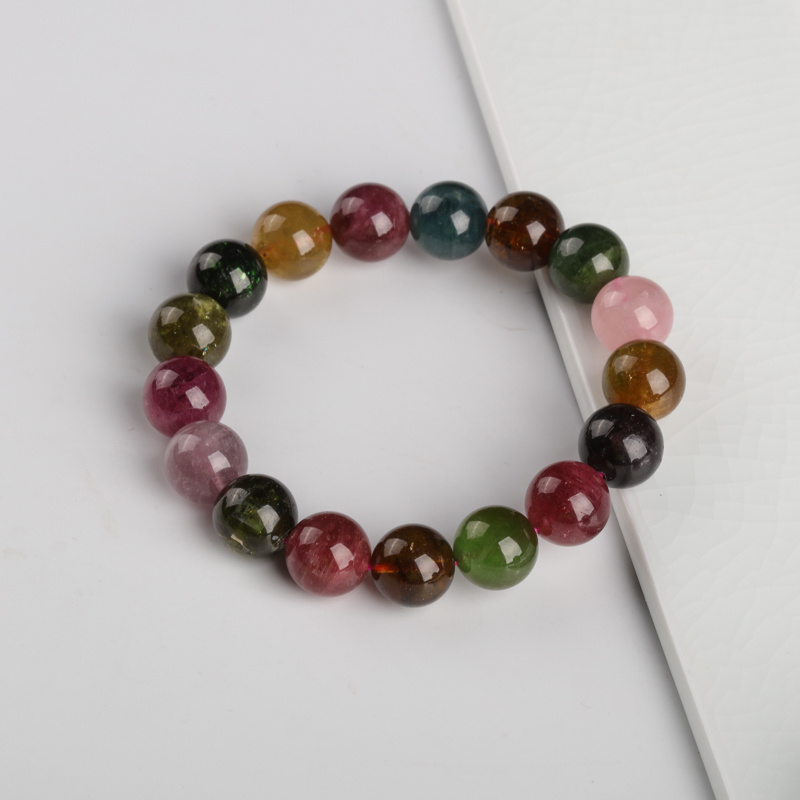 11.8mm碧玺单圈手串-红掌柜