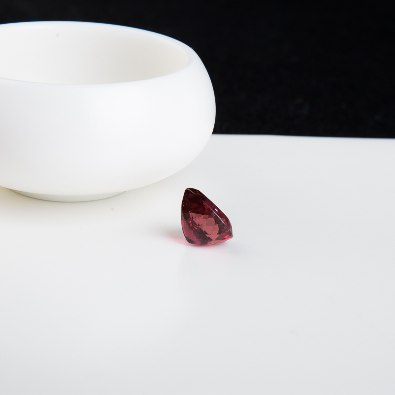 天然卢比莱色碧玺水滴戒面-红掌柜