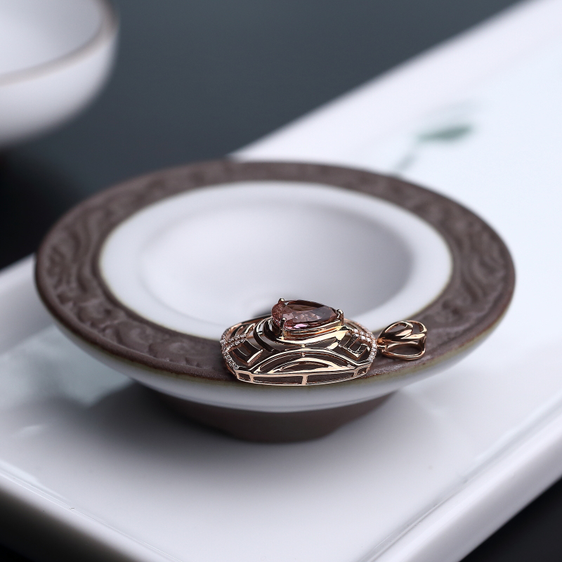 天然碧玺吊坠-红掌柜