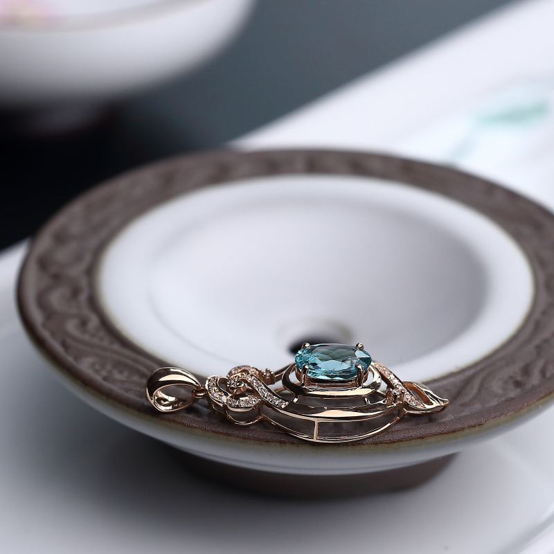 天然碧玺吊坠-红掌柜