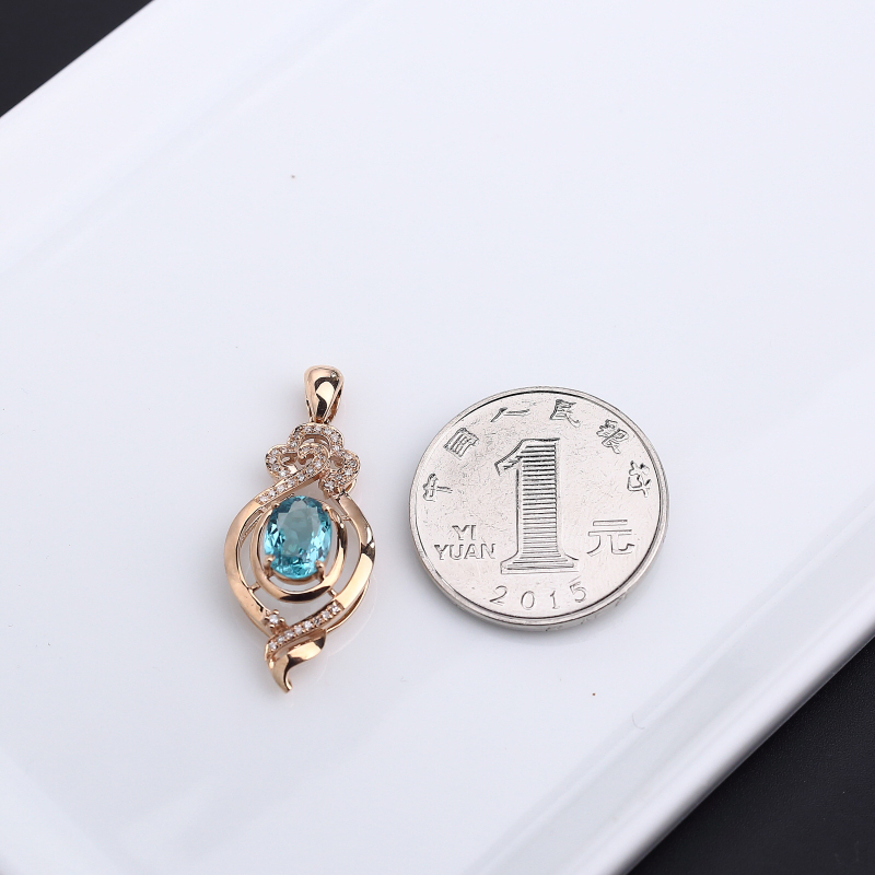 蓝碧玺吊坠-红掌柜